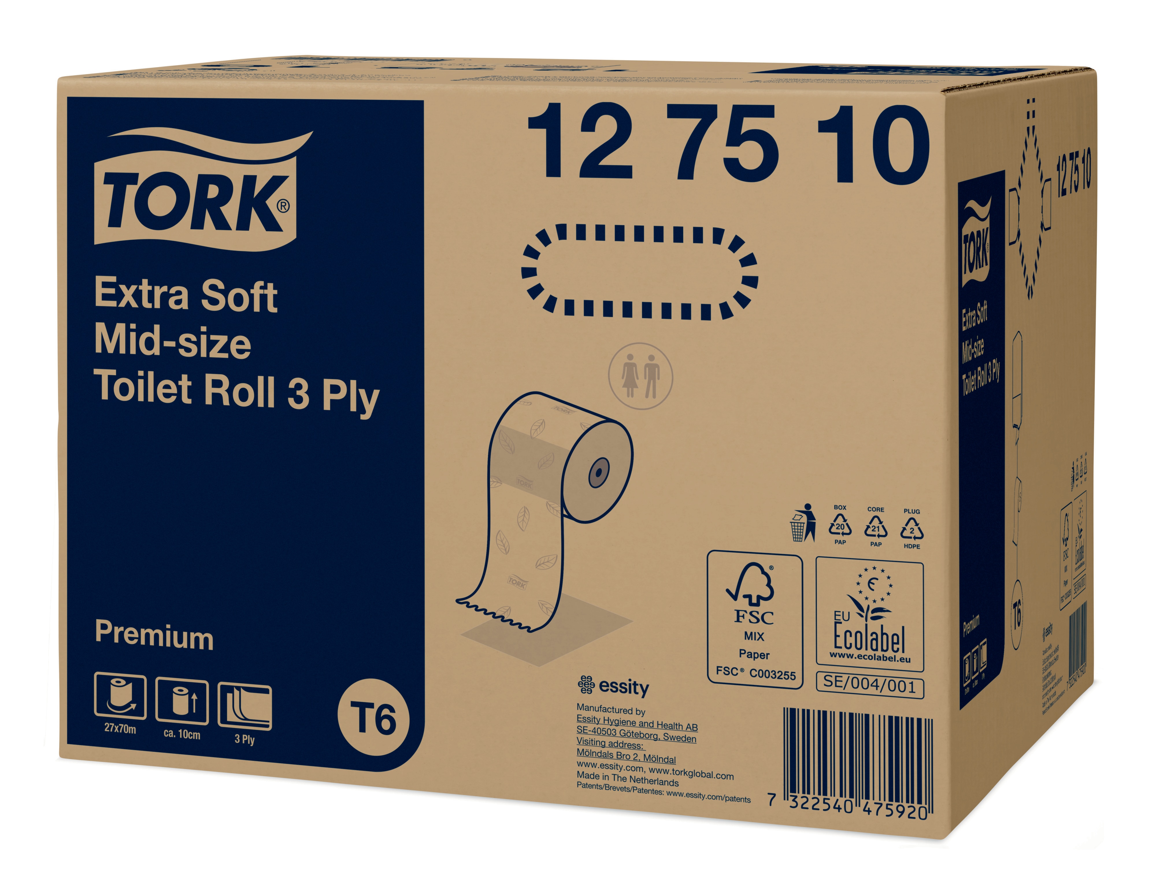 Tork Mid-size Extra Mjukt Toalettpapper – 3-lag - 3