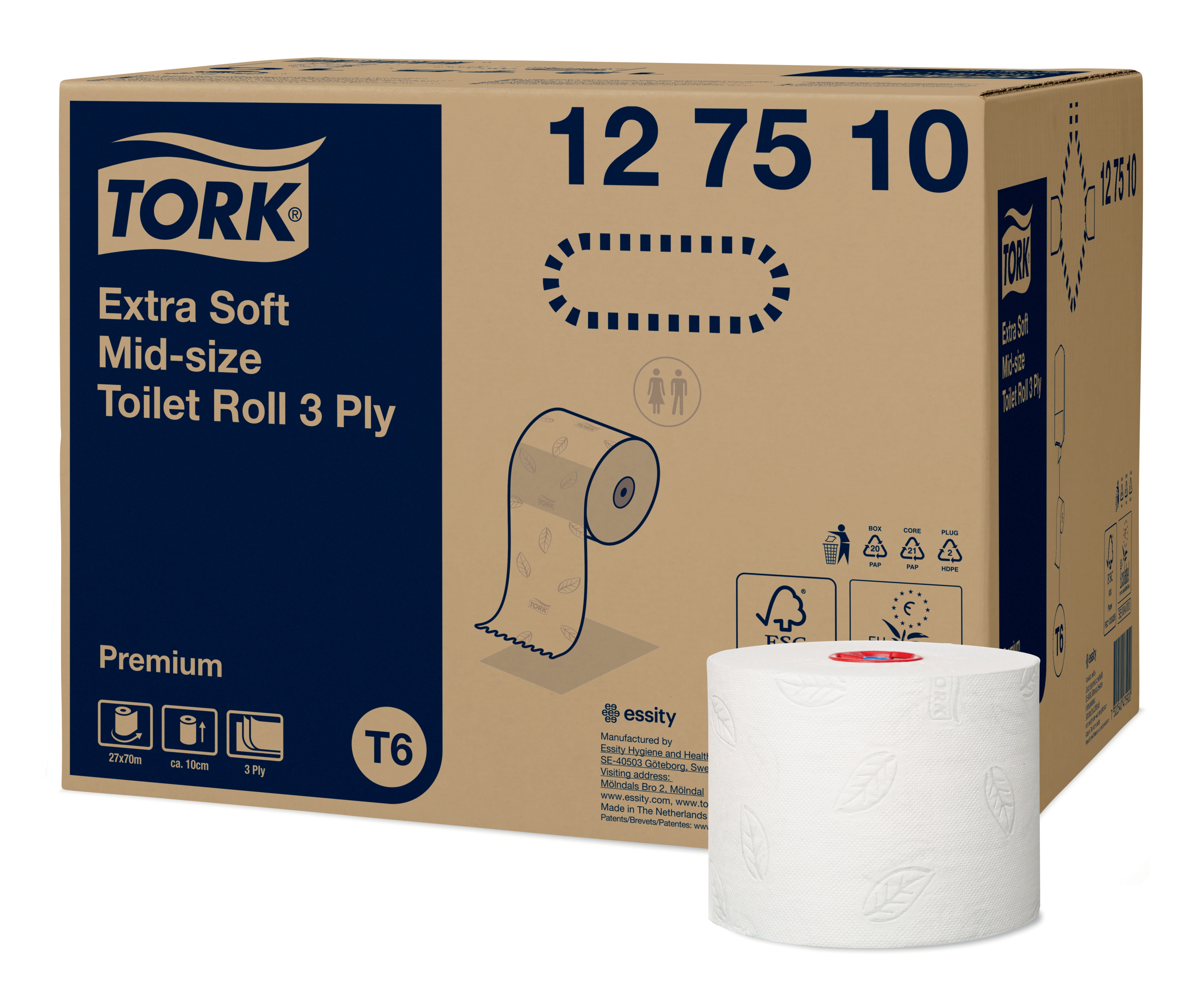 Tork Mid-size Extra Mjukt Toalettpapper – 3-lag