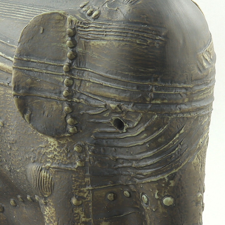 Bertil Vallien (Terra 1978) Gray Elephant with Relief Decor 21 cm