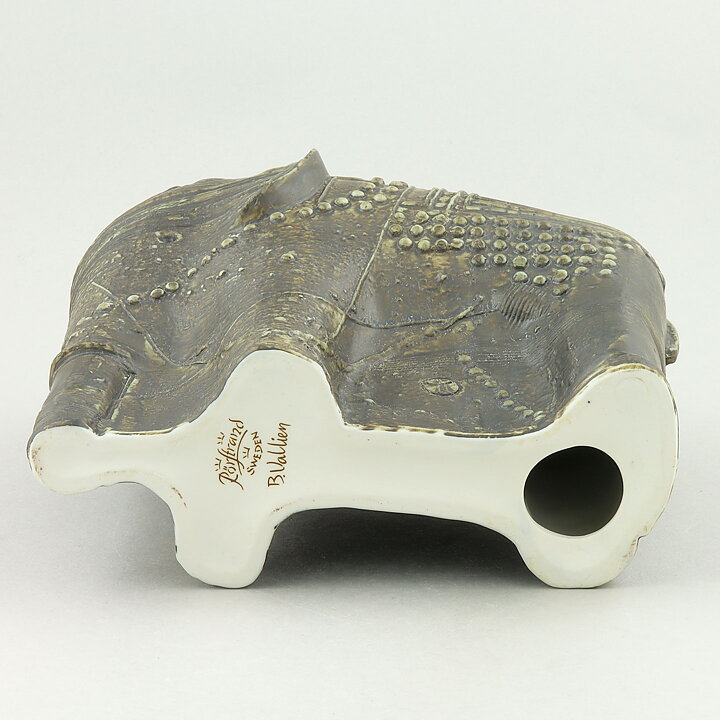 Bertil Vallien (Terra 1978) Gray Elephant with Relief Decor 21 cm