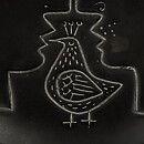 Stig Lindberg (Piazza 1960) Black Dish with Couple Relief Decor 20 cm (1)