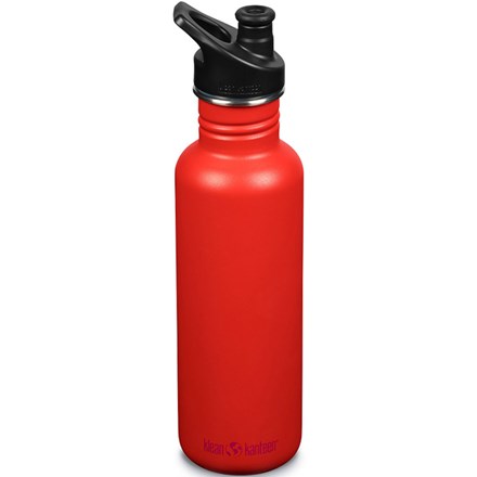 Teräksestä valmistettu punainen Klean Kanteen urheilupullo