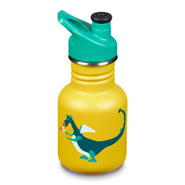 Gul Klean Kanteen vandflaske med dino på til børn