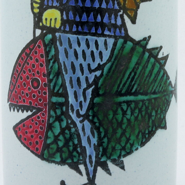 スティグ・リンドベリ  Karnevalシリーズ 漁師と魚の花瓶 Vase 1958年 (15cm)