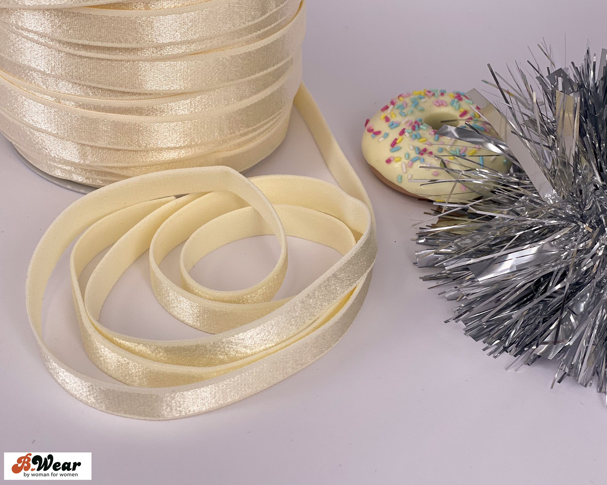 Bra Strap Elastic 12 mm - Ivory