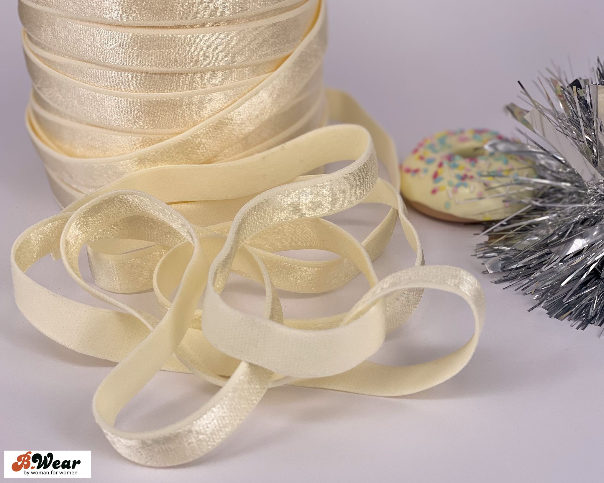 Bra Strap Elastic 12 mm - Ivory - 2