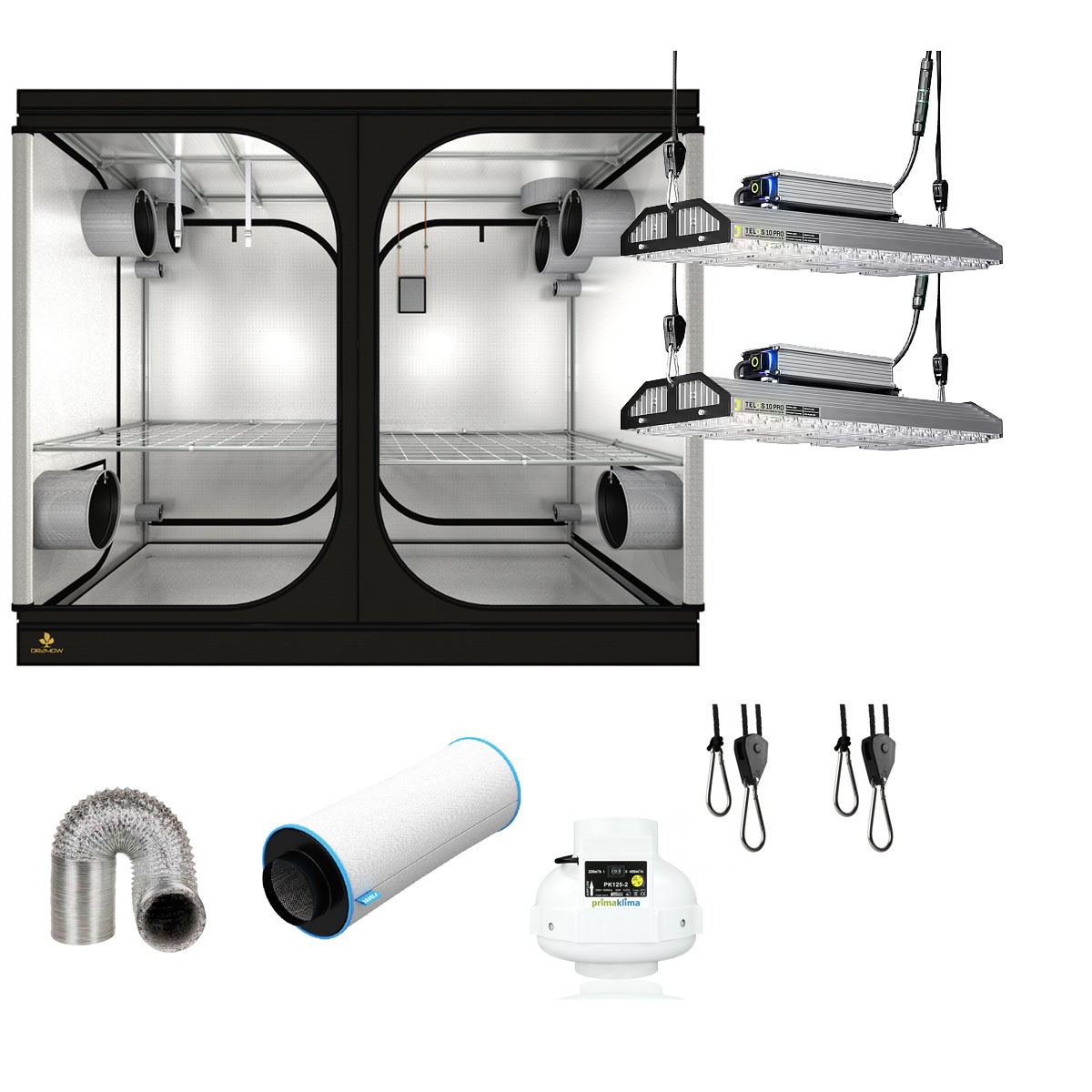 SJ Darkroom 240W Telos LED Expert paket  240x120x200cm