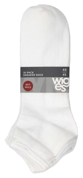 10-Pack Wiges Ankelstrumpor Vit