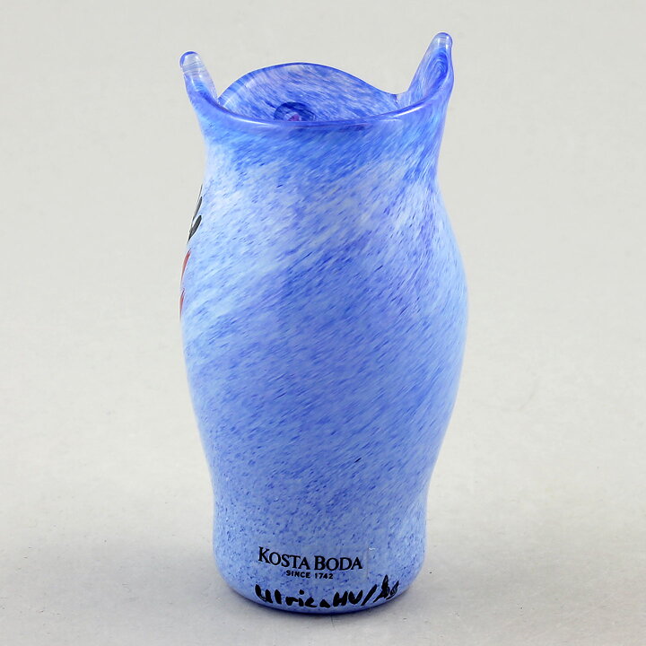 Ulrica Hydman Vallien (Open Minds 1987) Blue Woman Face Vase 10 cm
