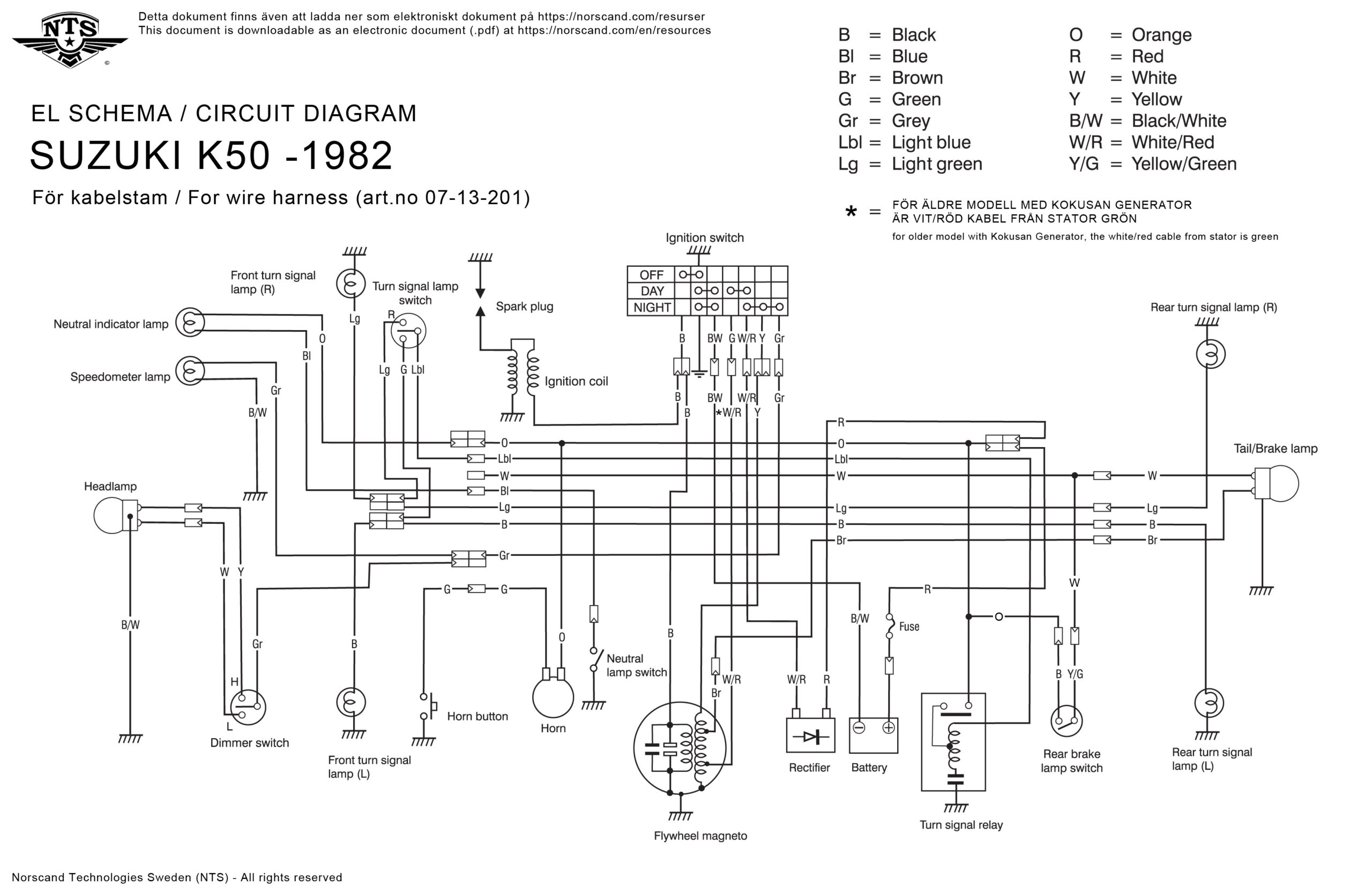 Kabelnet assy Suzuki K50 -1982 - 2