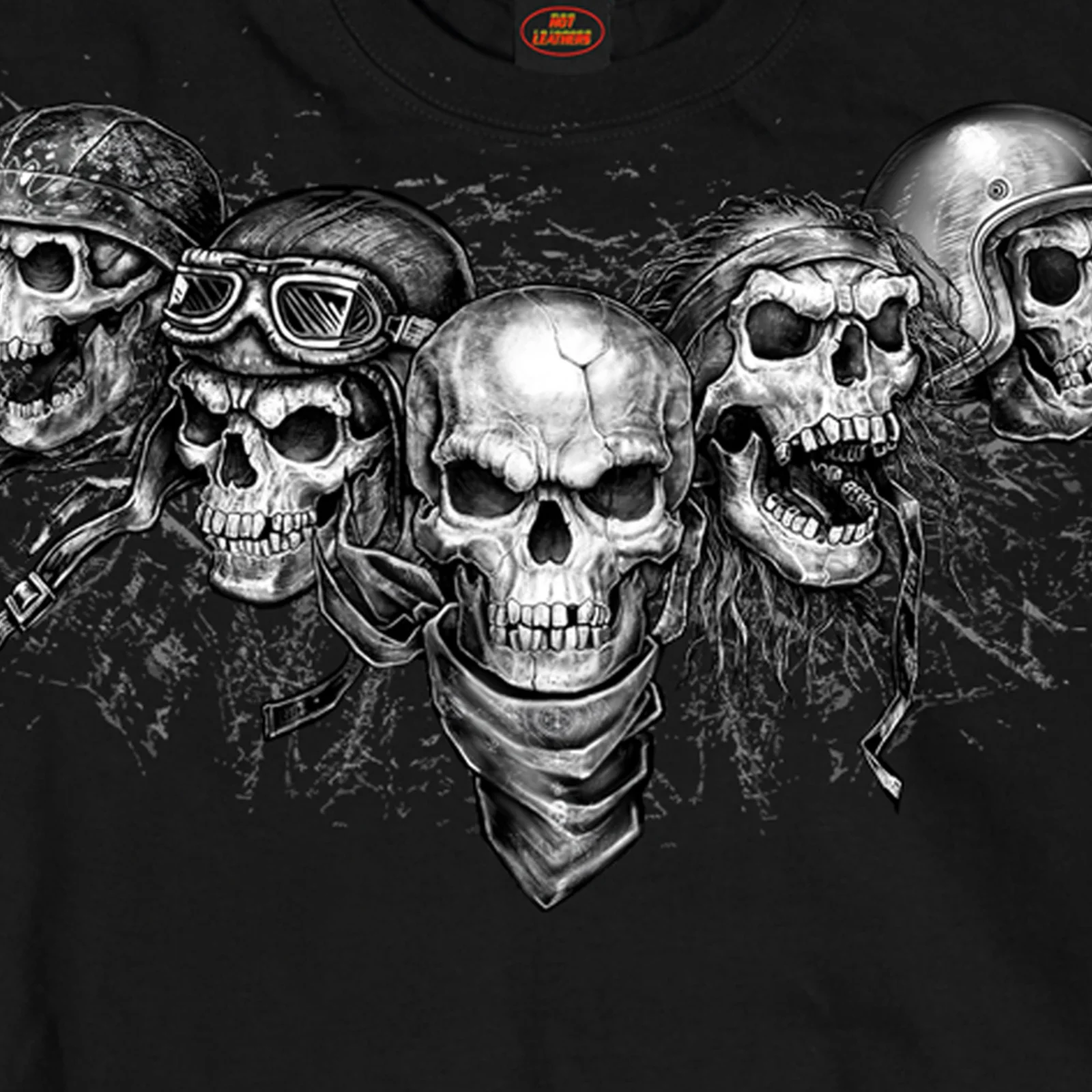 Hot Leathers Five Skulls – Svart långärmad MC T-shirt - 2