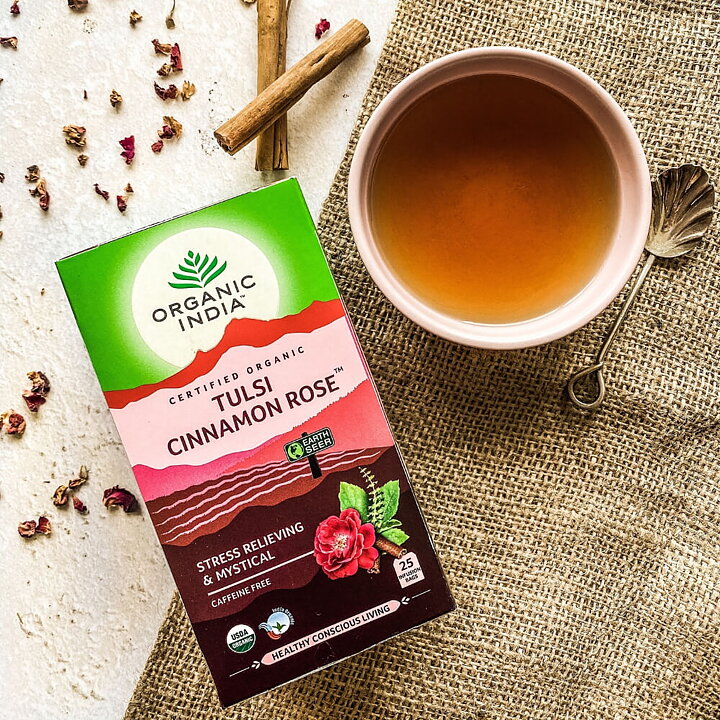 Tulsi Cinnamon Rose Tea Org, 25 teabags Organic India