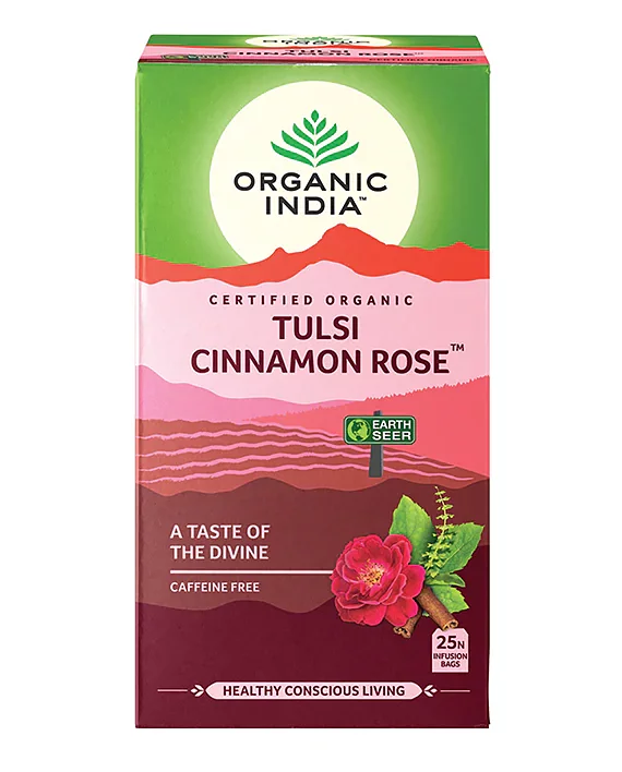 Tulsi Cinnamon Rose Tea Org, 25 teabags Organic India