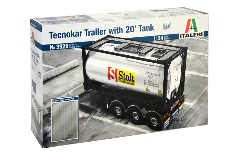 Trailer Tecnokar med 20ft tankcontainer, 1/24