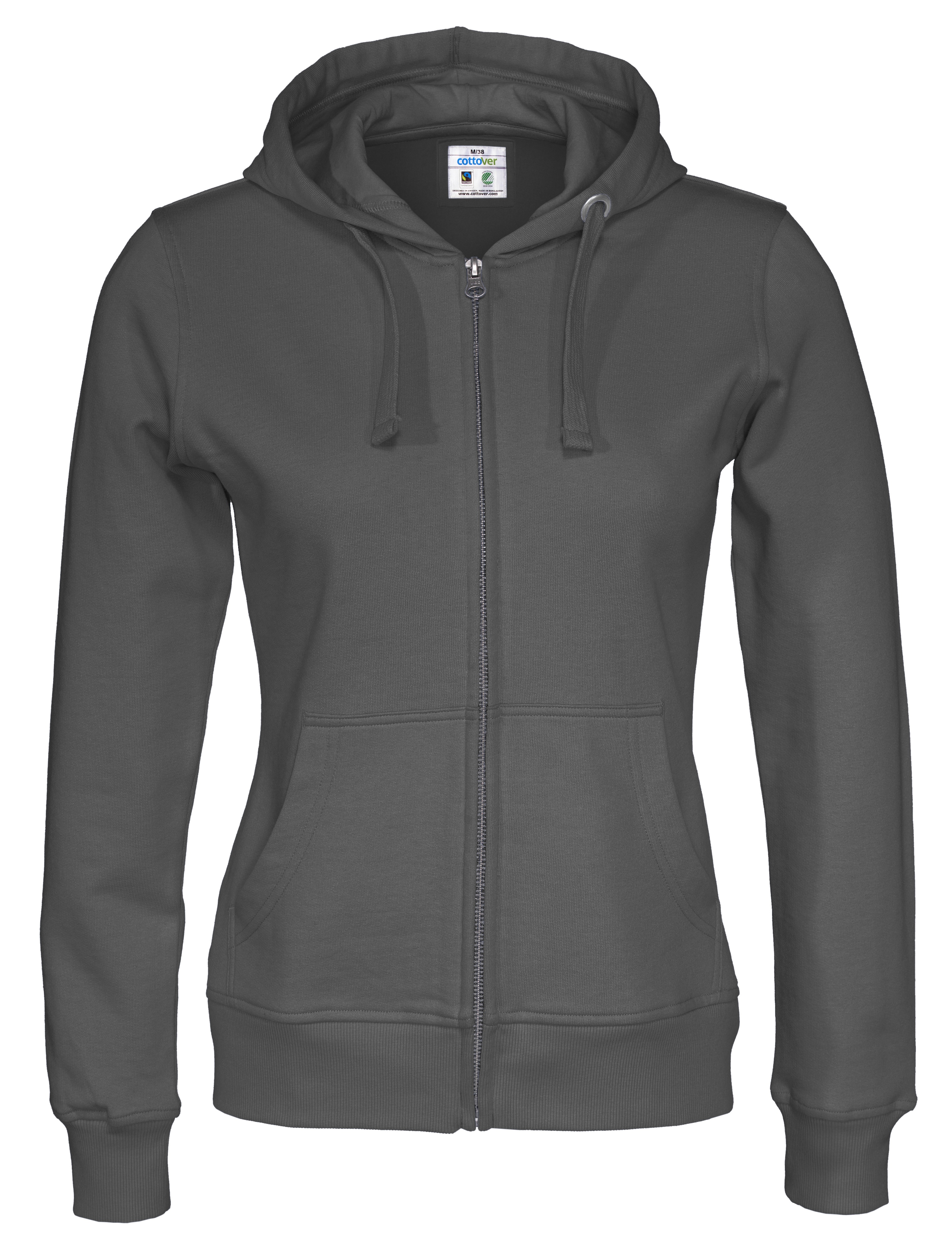Hoodie med dragkedja - Dam - Cottover - Fairtrade & Ekologisk GOTS - 14 olika färger - 14
