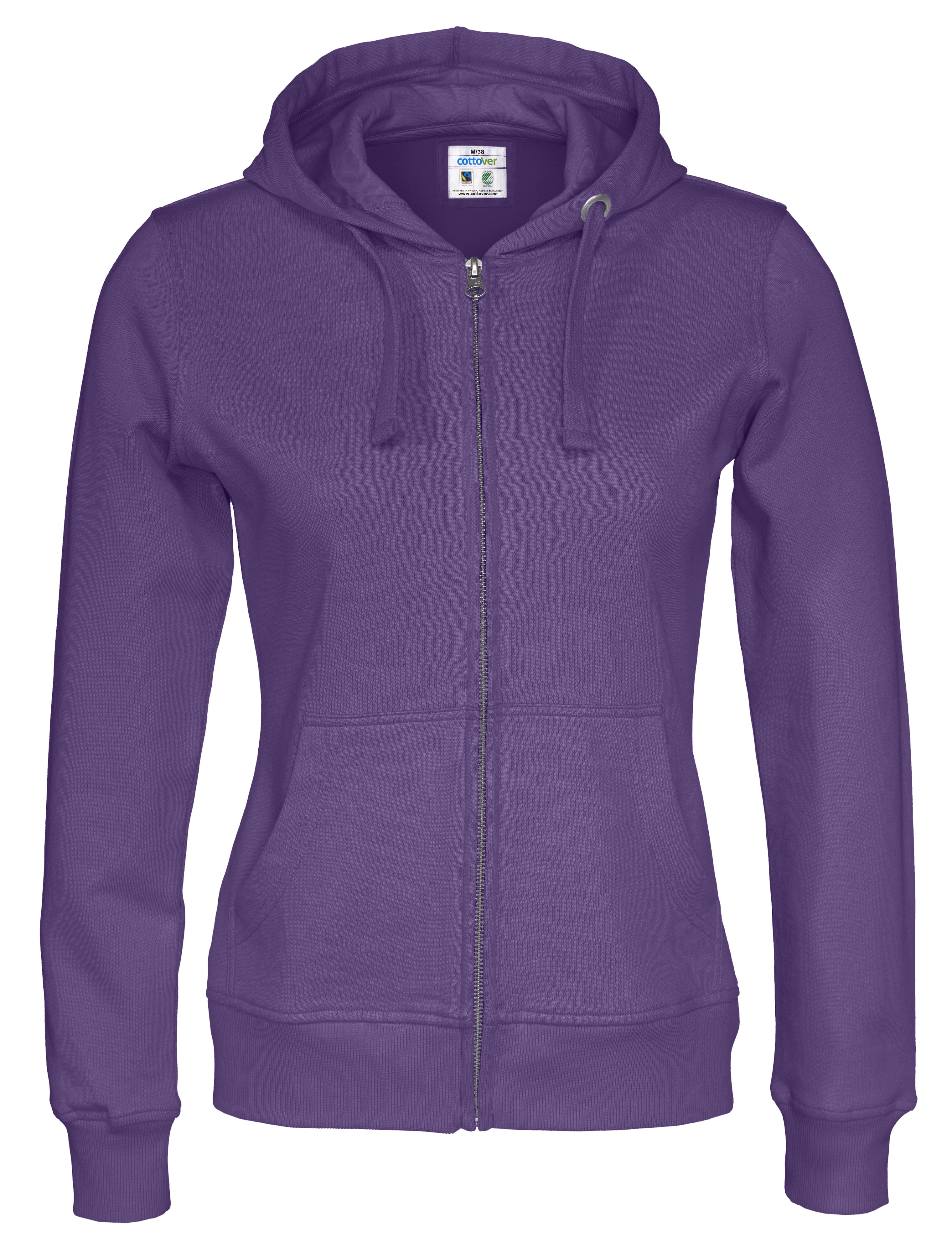 Hoodie med dragkedja - Dam - Cottover - Fairtrade & Ekologisk GOTS - 14 olika färger - 13
