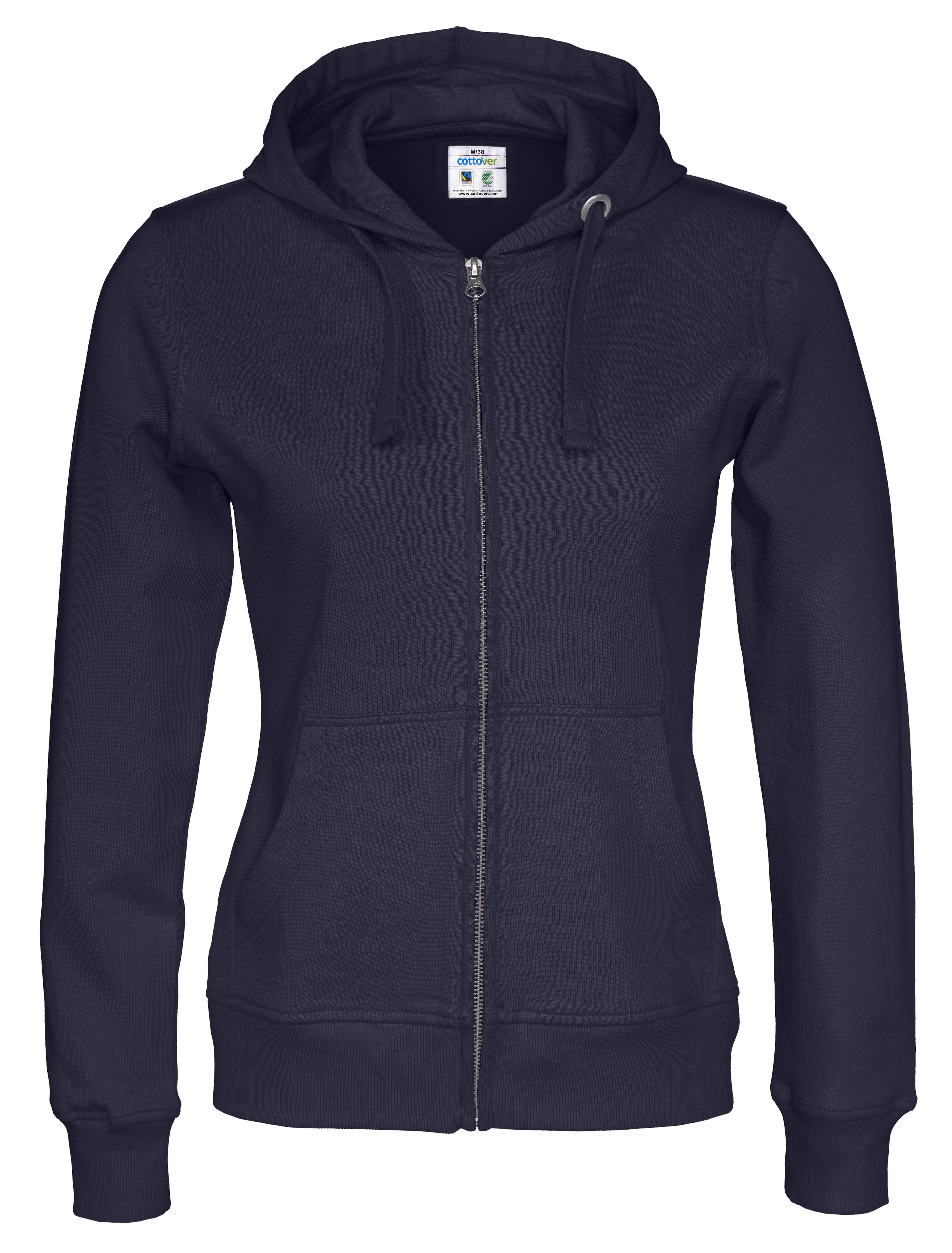 Hoodie med dragkedja - Dam - Cottover - Fairtrade & Ekologisk GOTS - 14 olika färger - 12