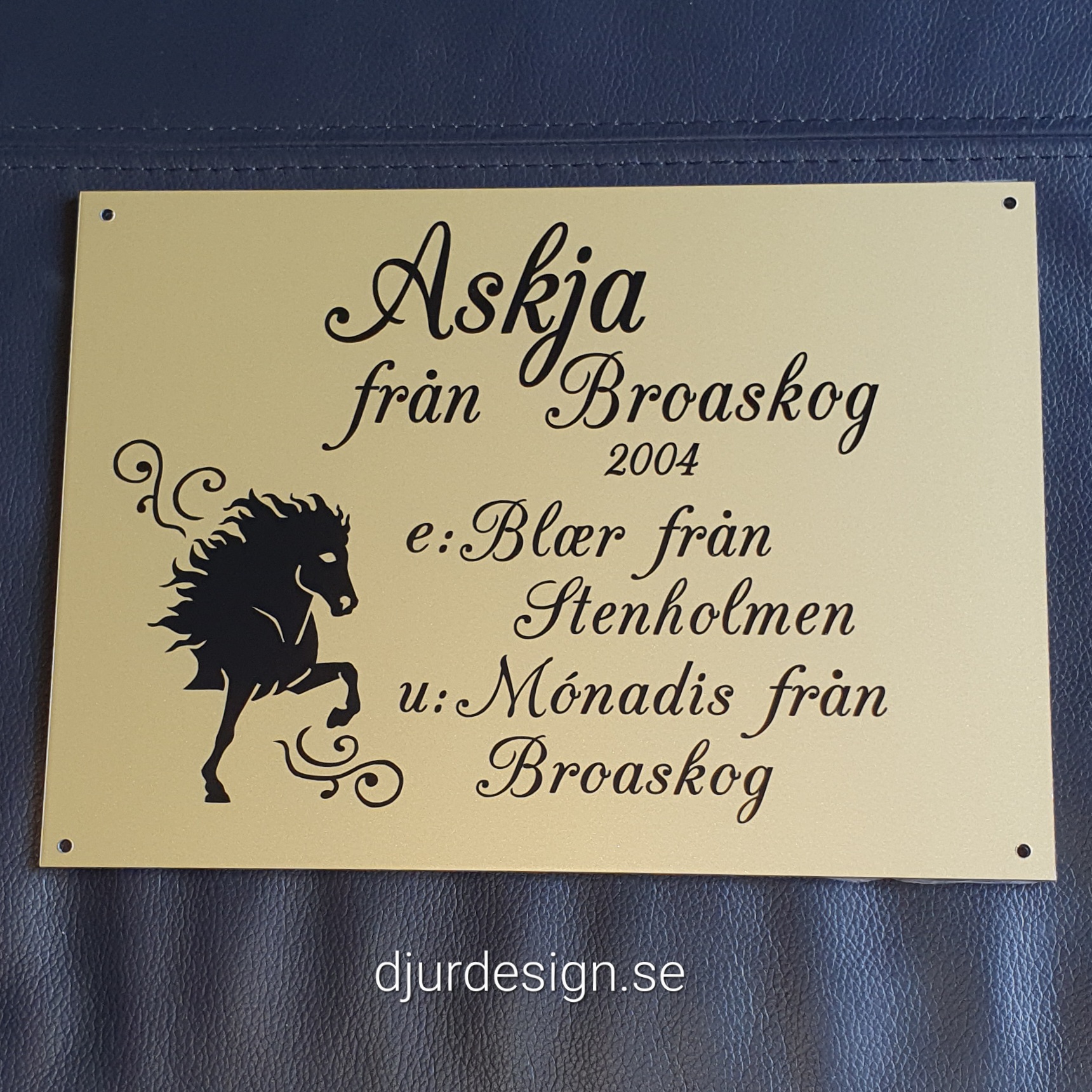 Nr 25 Boxskylt med slinga Islandshäst framdel 