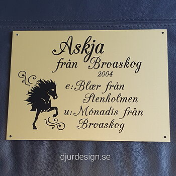 Nr 25 Boxskylt med slinga Islandshäst framdel 