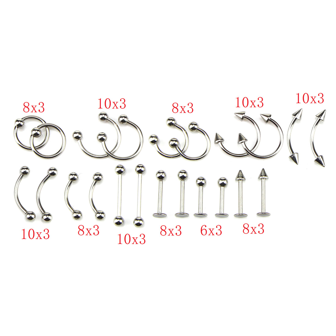 Piercing Set 40 st. Verktyg - 3