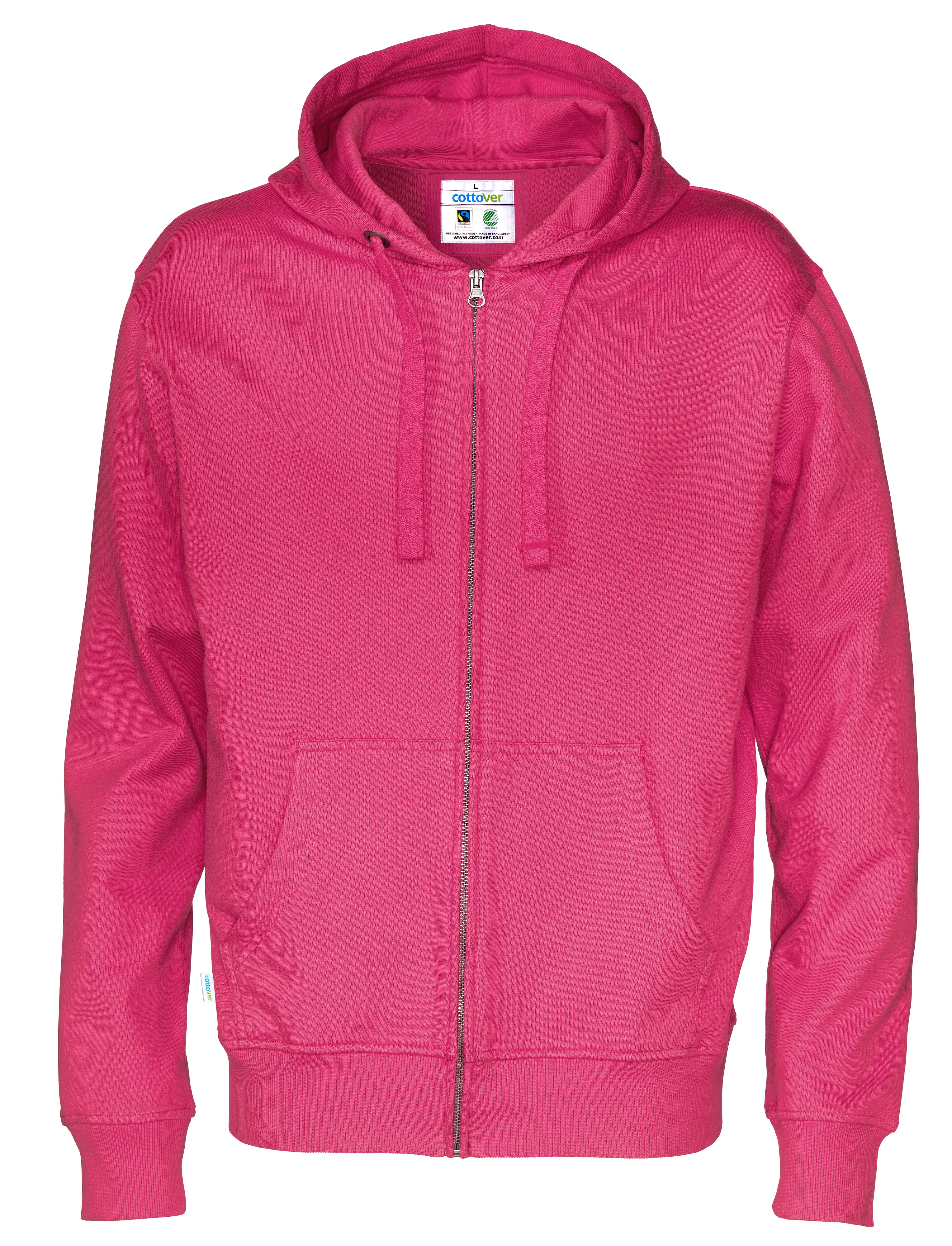 Hoodie med dragkedja - Herr - Cottover - Fairtrade & Ekologisk GOTS - 14 olika färger - 7