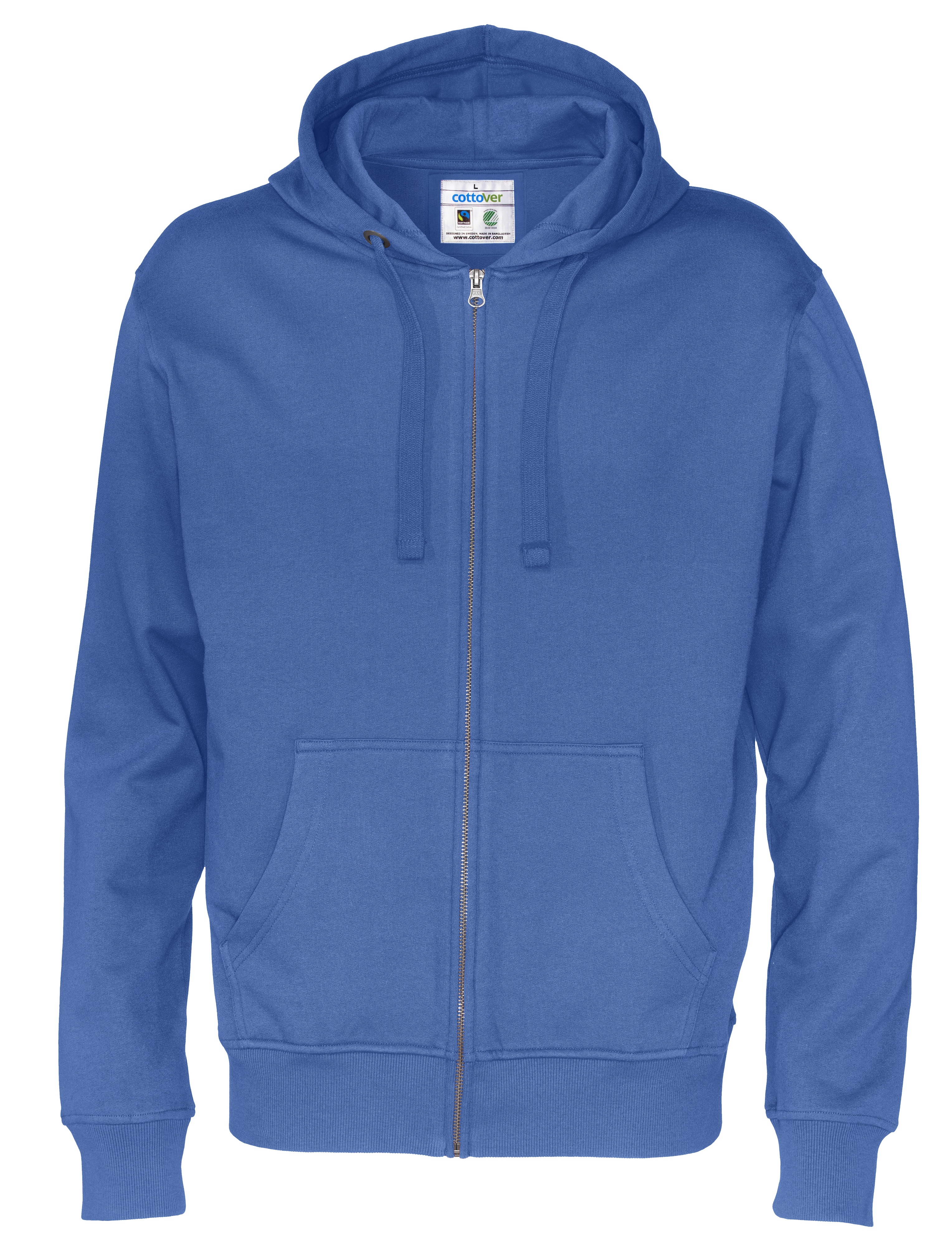 Hoodie med dragkedja - Herr - Cottover - Fairtrade & Ekologisk GOTS - 14 olika färger - 11