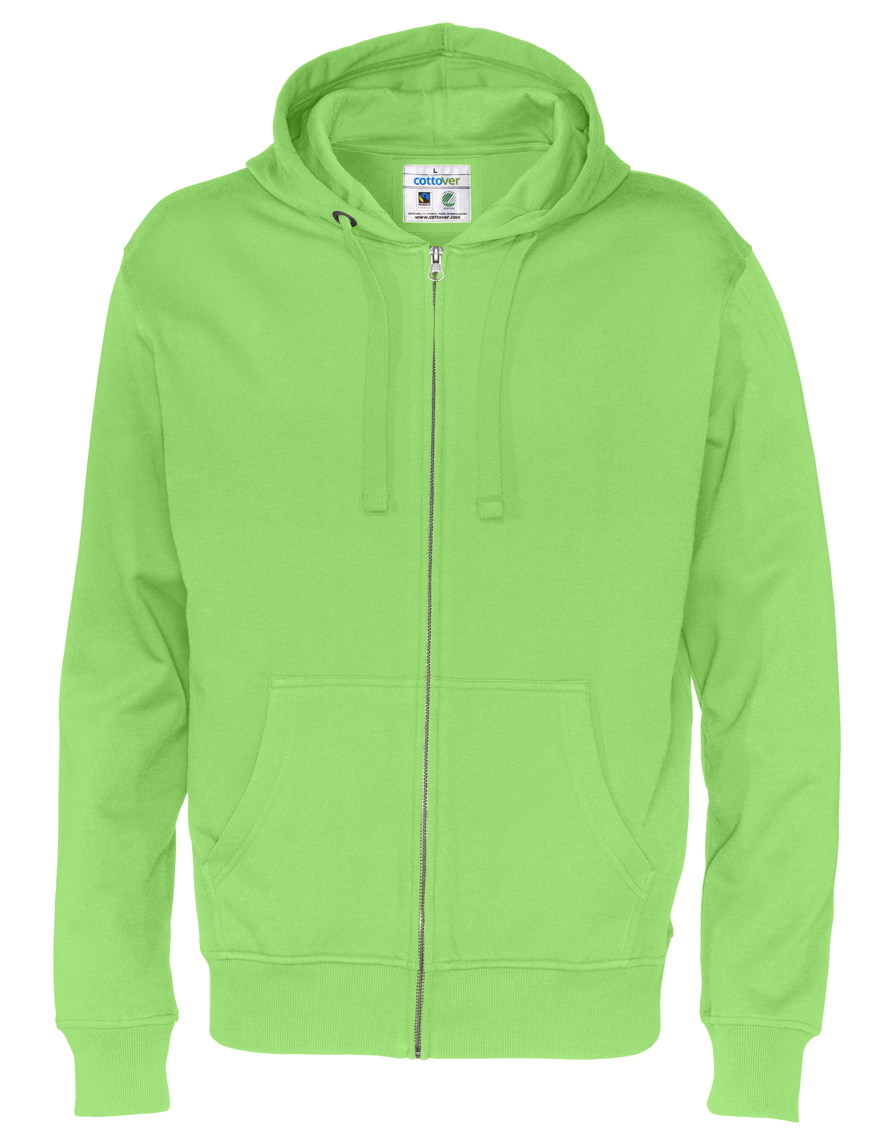 Hoodie med dragkedja - Herr - Cottover - Fairtrade & Ekologisk GOTS - 14 olika färger - 9