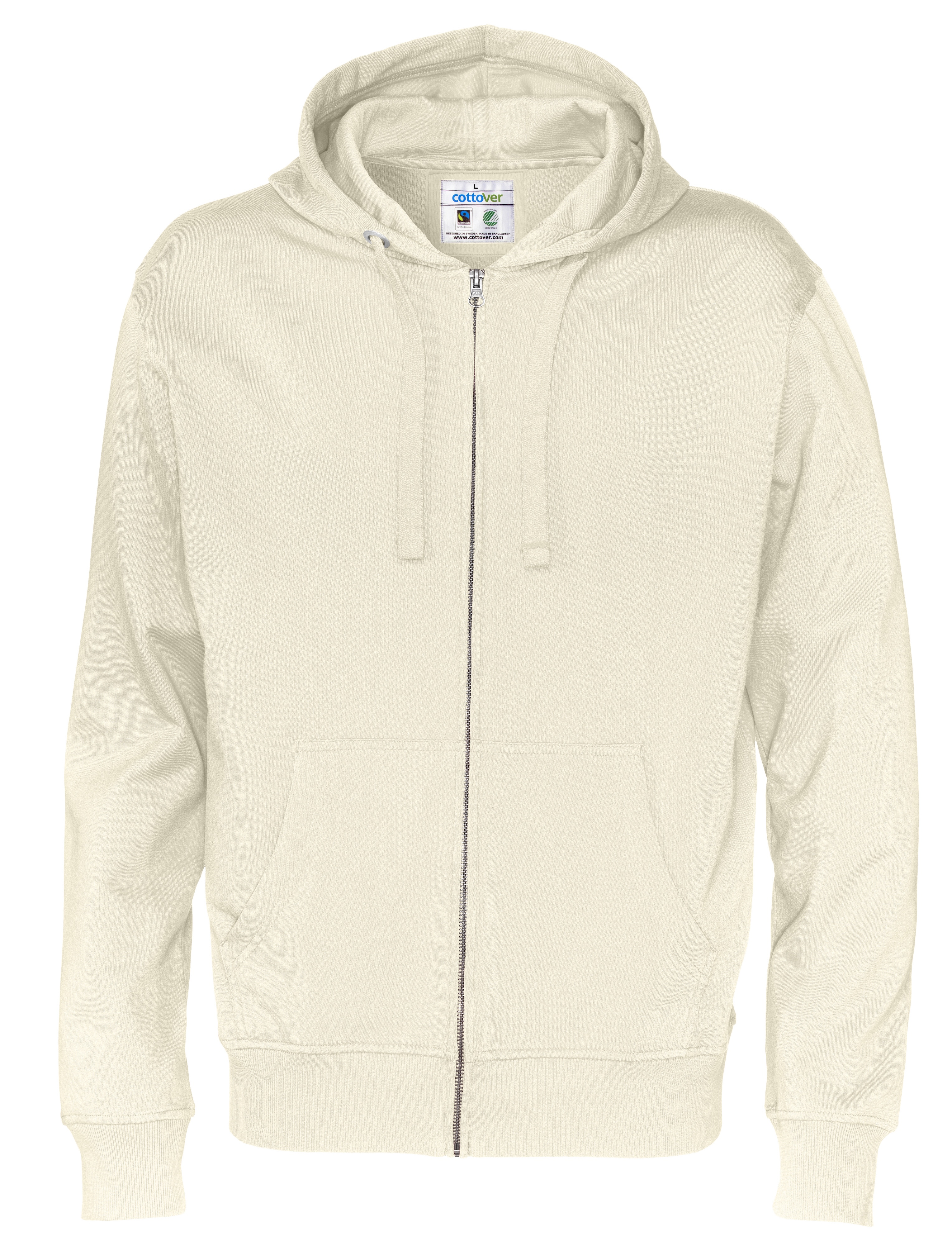 Hoodie med dragkedja - Herr - Cottover - Fairtrade & Ekologisk GOTS - 14 olika färger - 3