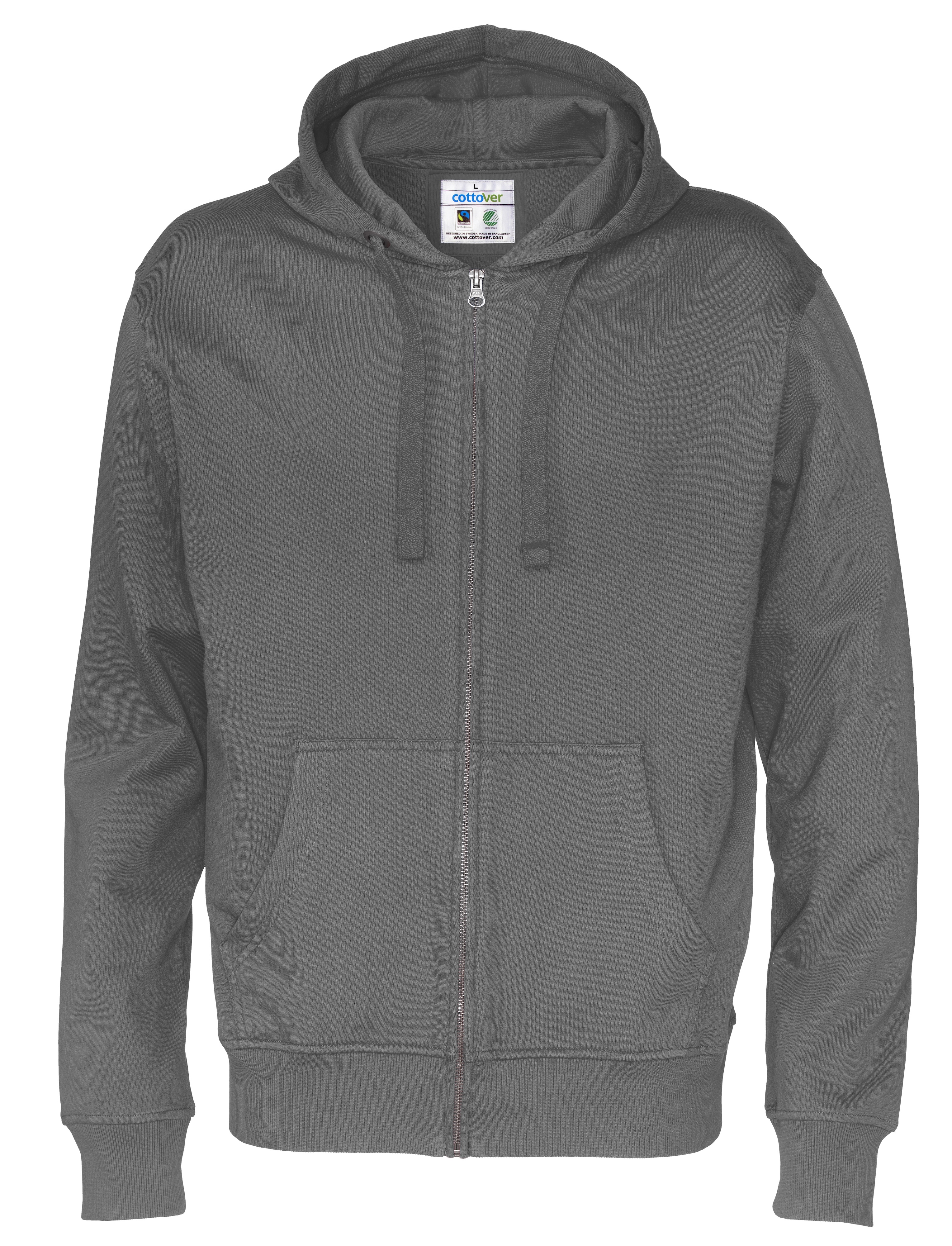 Hoodie med dragkedja - Herr - Cottover - Fairtrade & Ekologisk GOTS - 14 olika färger - 14