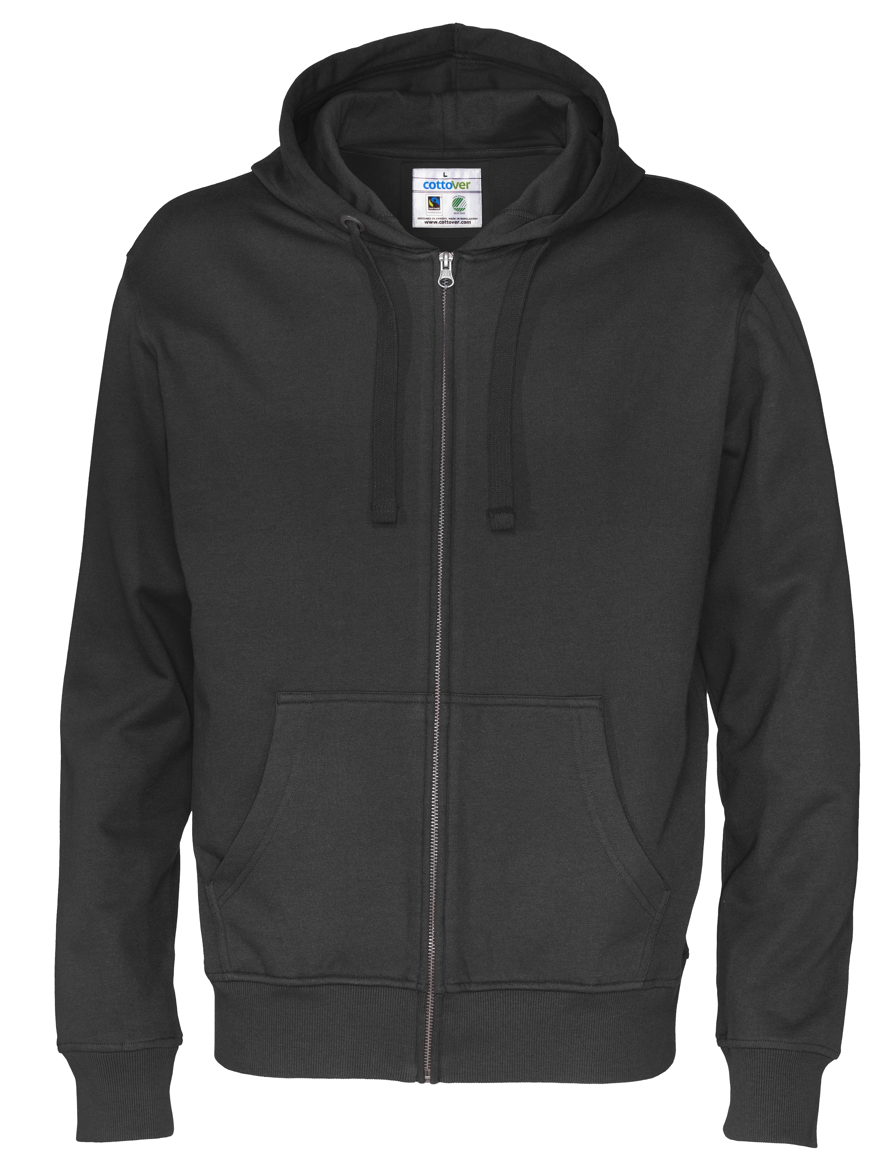 Hoodie med dragkedja - Herr - Cottover - Fairtrade & Ekologisk GOTS - 14 olika färger - 15