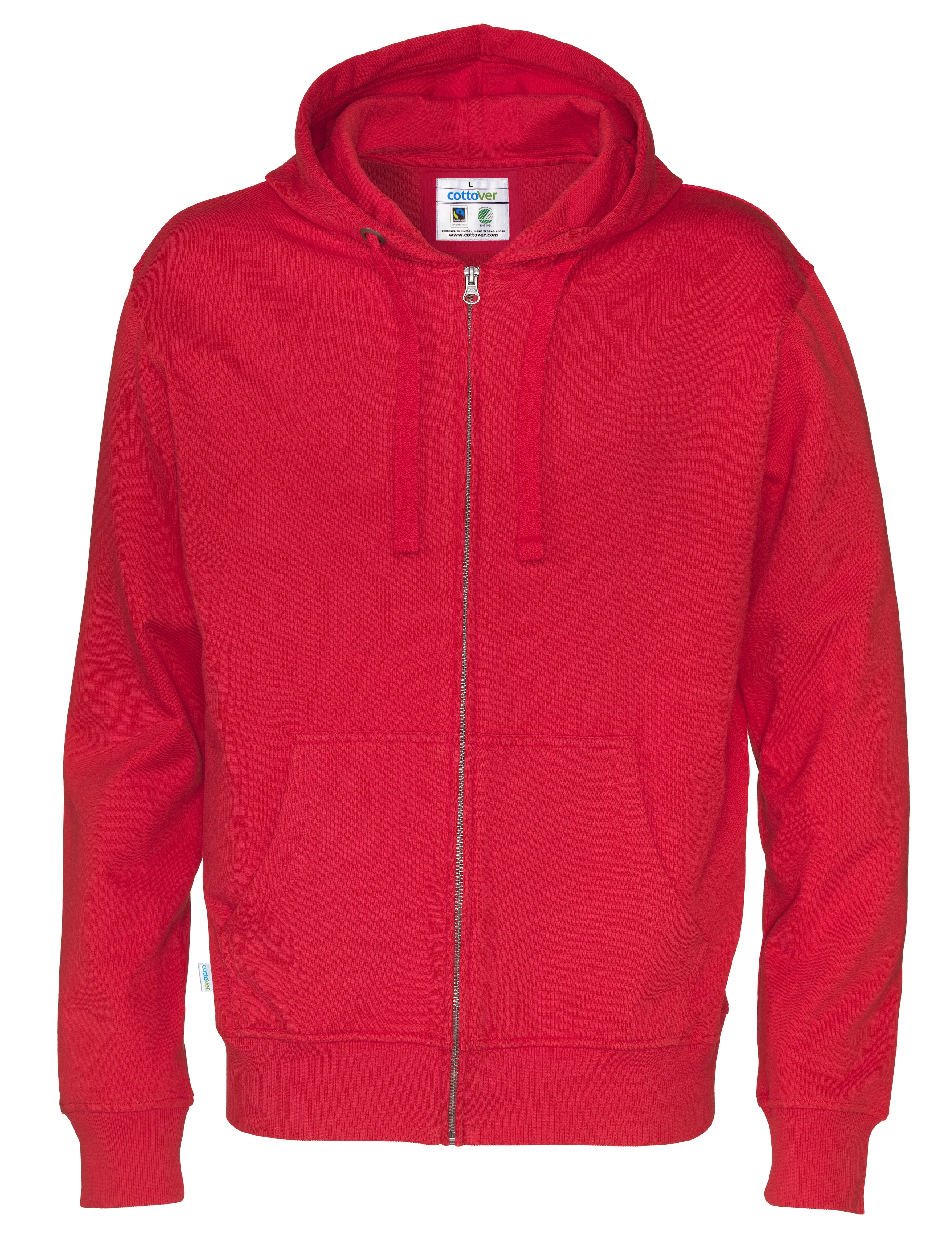 Hoodie med dragkedja - Herr - Cottover - Fairtrade & Ekologisk GOTS - 14 olika färger - 8