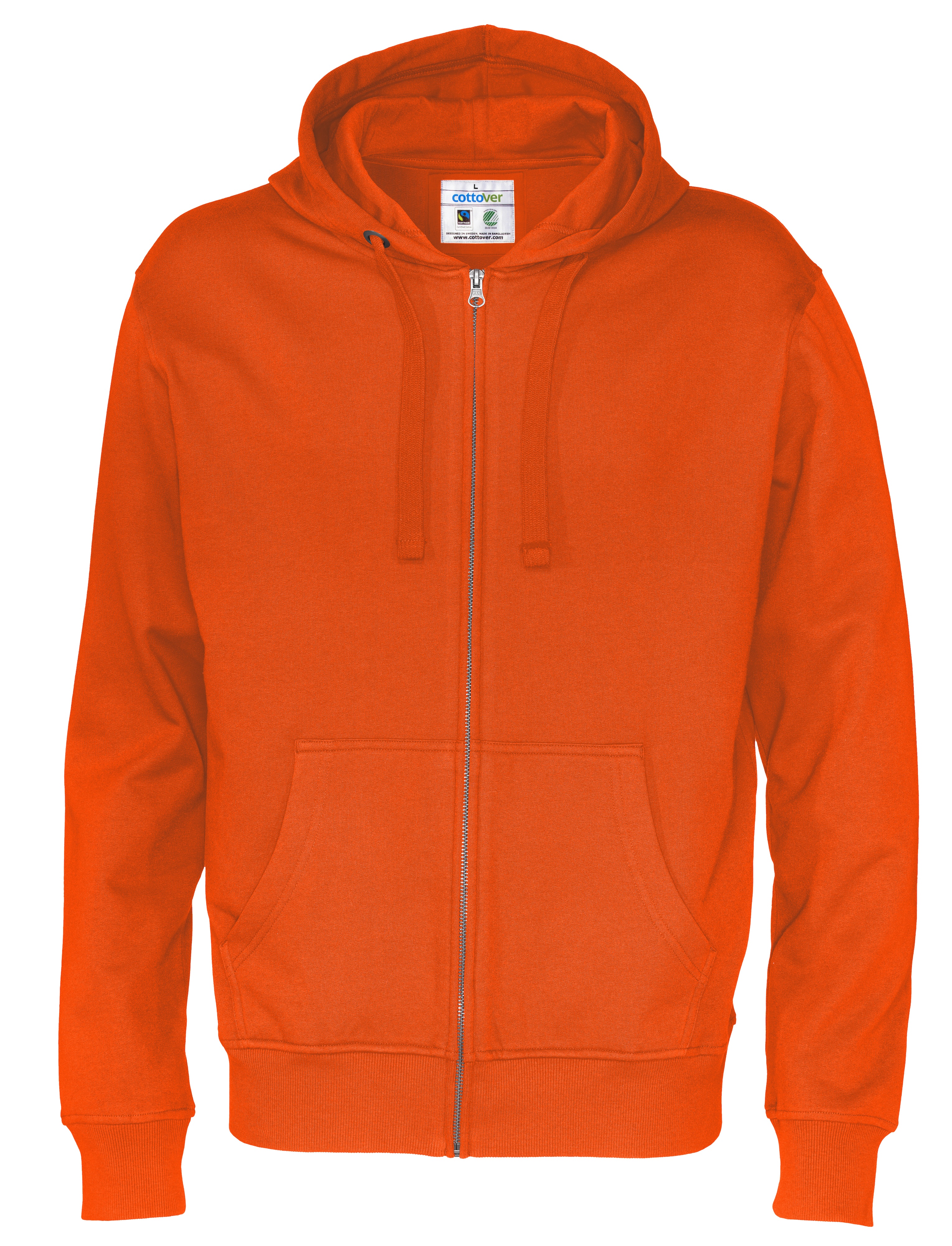 Hoodie med dragkedja - Herr - Cottover - Fairtrade & Ekologisk GOTS - 14 olika färger - 5