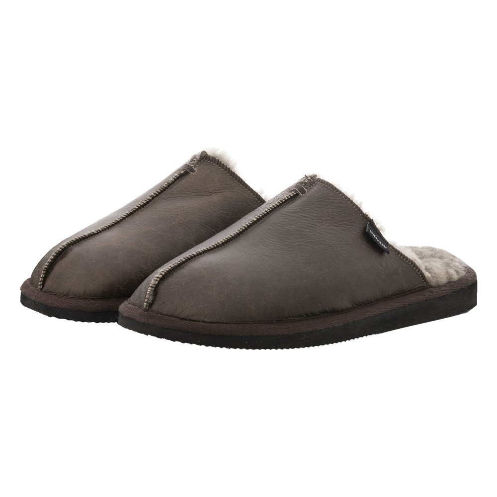 Fårskinns toffel Hugo Slip-in i vintage stil - 4
