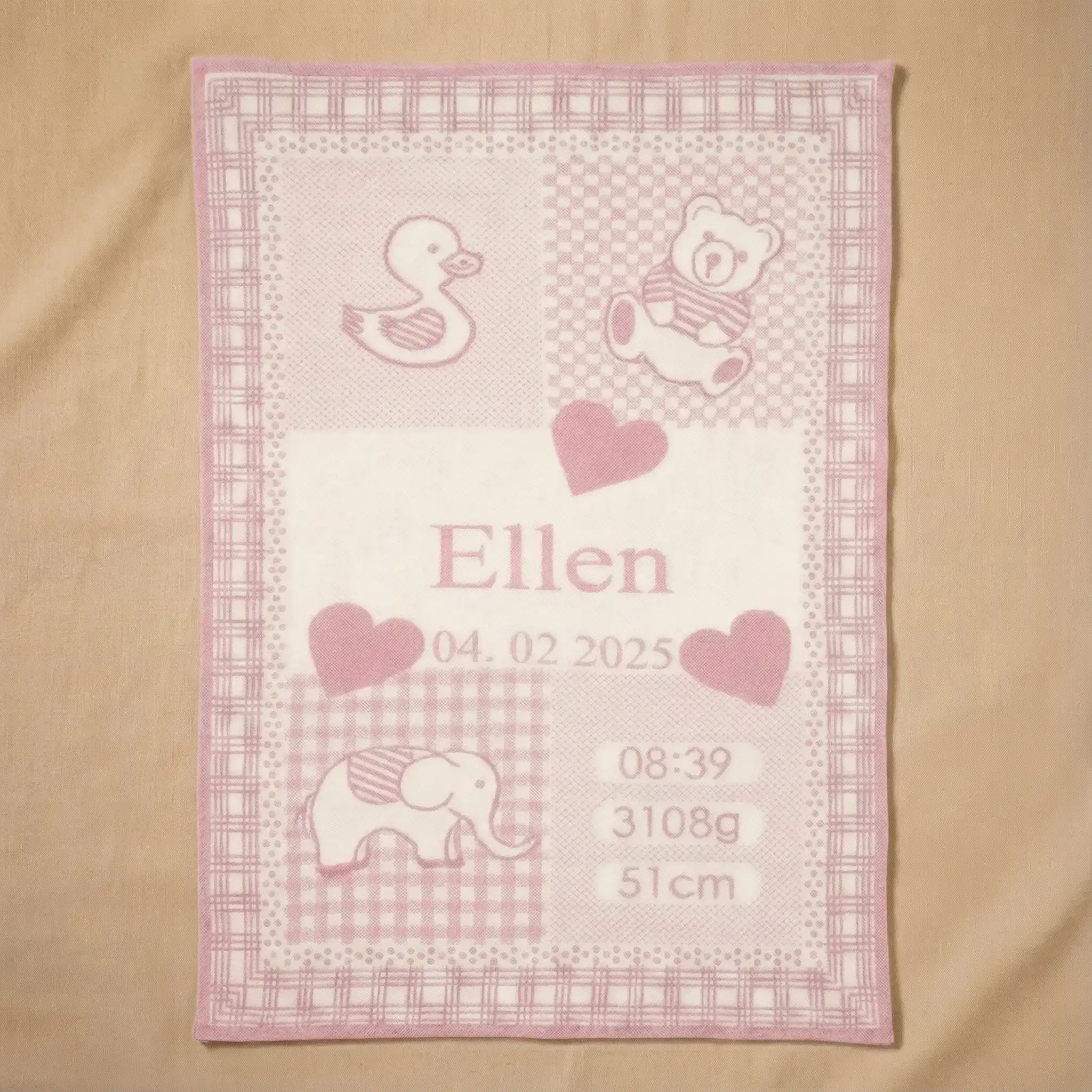 Babyfilt Bil - Rosa