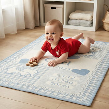 Babyfilt Elefant - Ljusblå