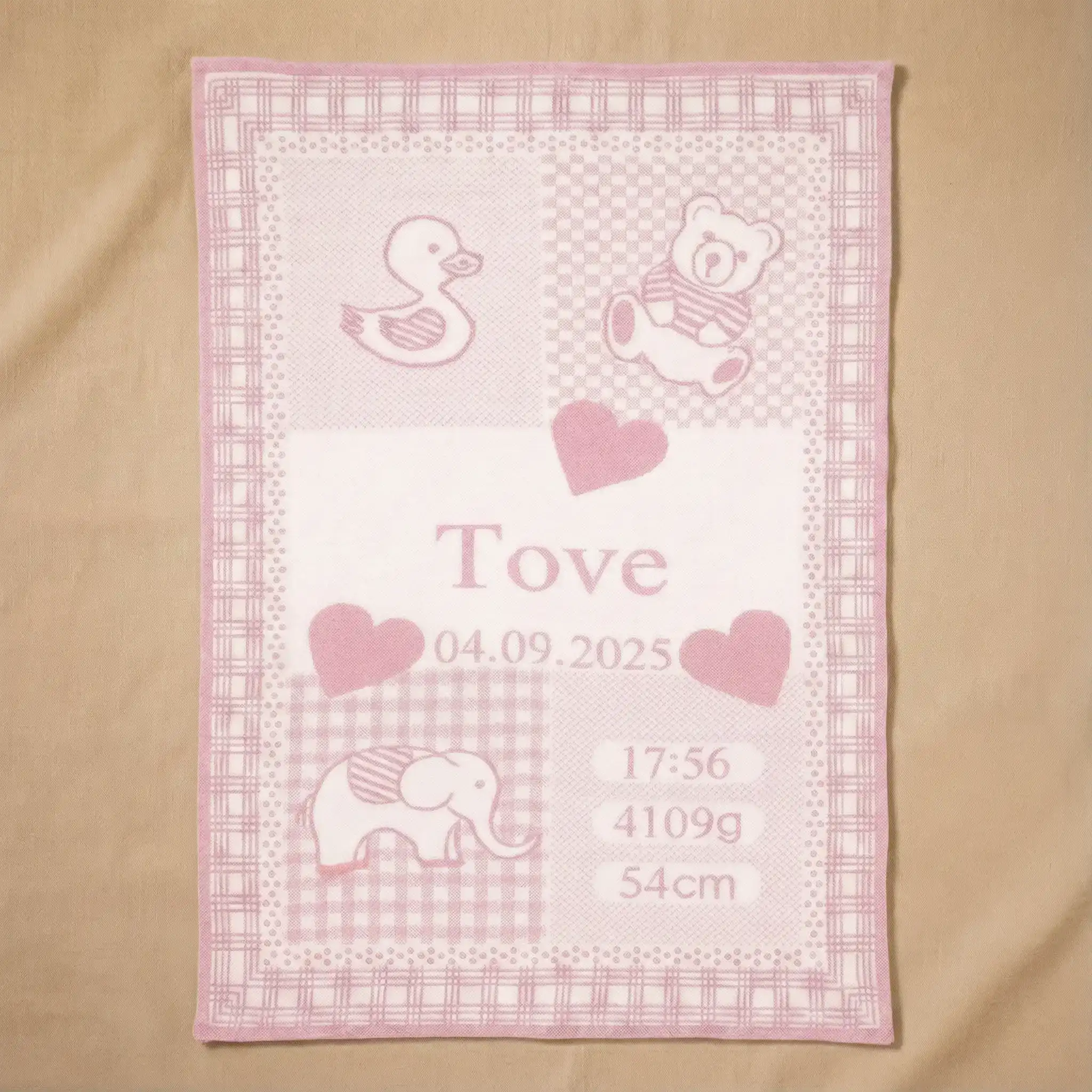 Babyfilt Elefant - Rosa