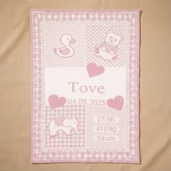 Babyfilt Elefant - Rosa