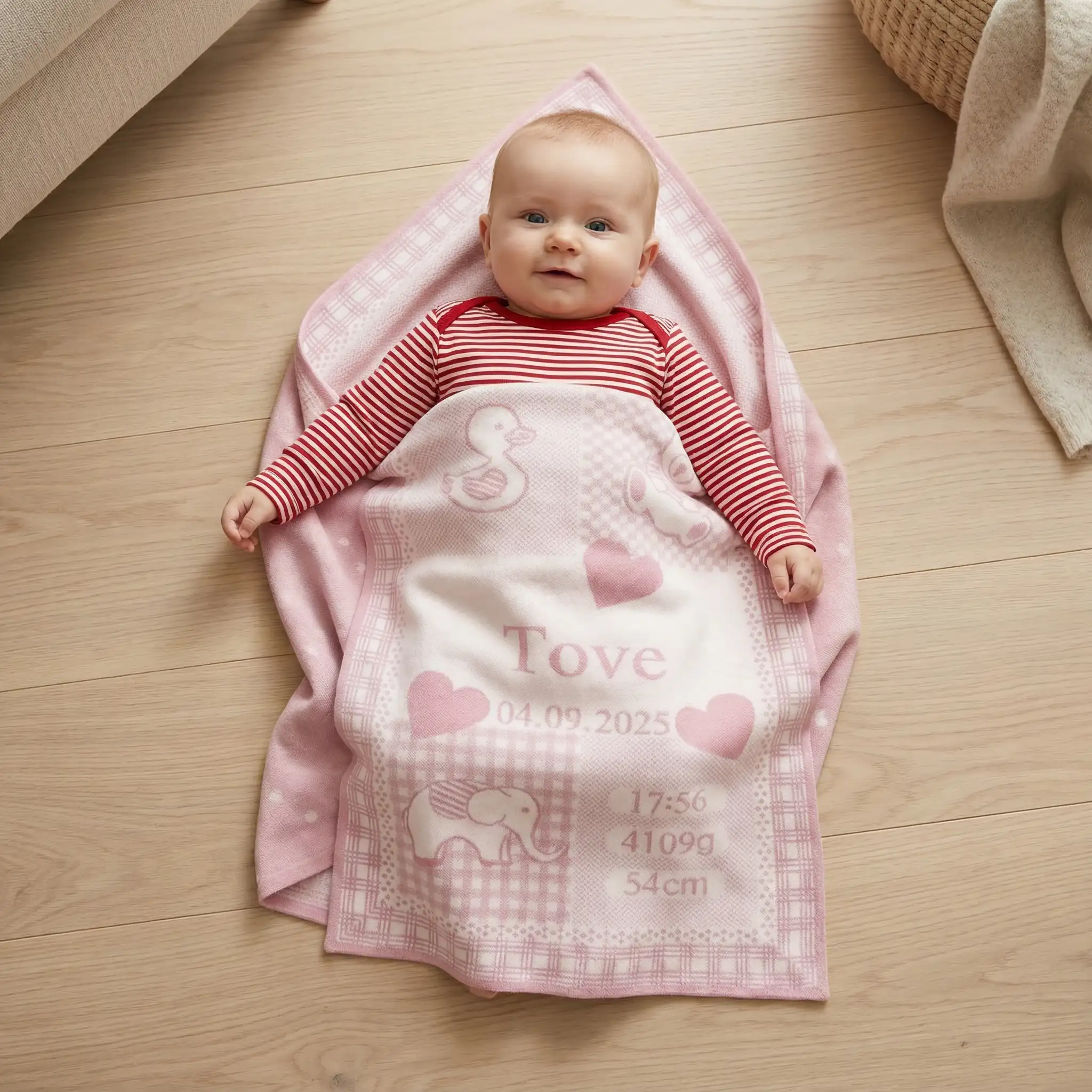 Babyfilt Elefant - Rosa - 2