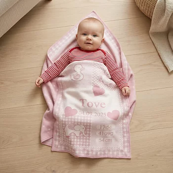 Babyfilt Elefant - Rosa