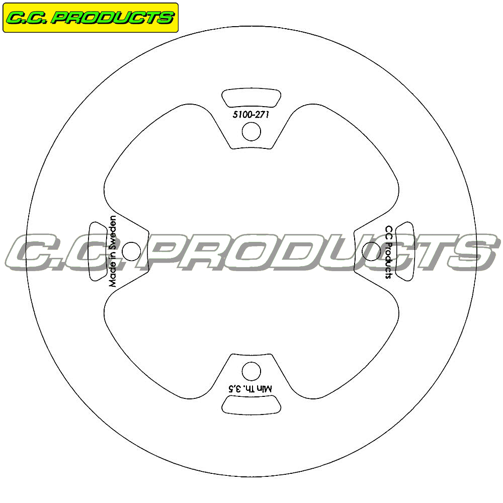 Bromsskiva Bak KX 450 F - Solid 250 mm