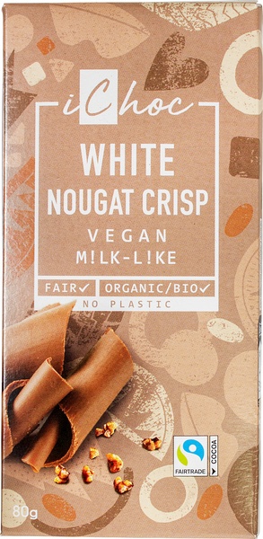 Chokladkaka Vit Nougatkrisp 80g iChoc Eko