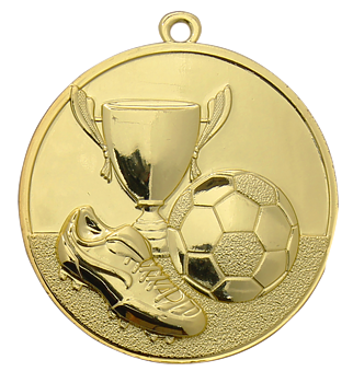 Medaljer 50 mm präglade - Fotboll - Guld, Silver och Brons