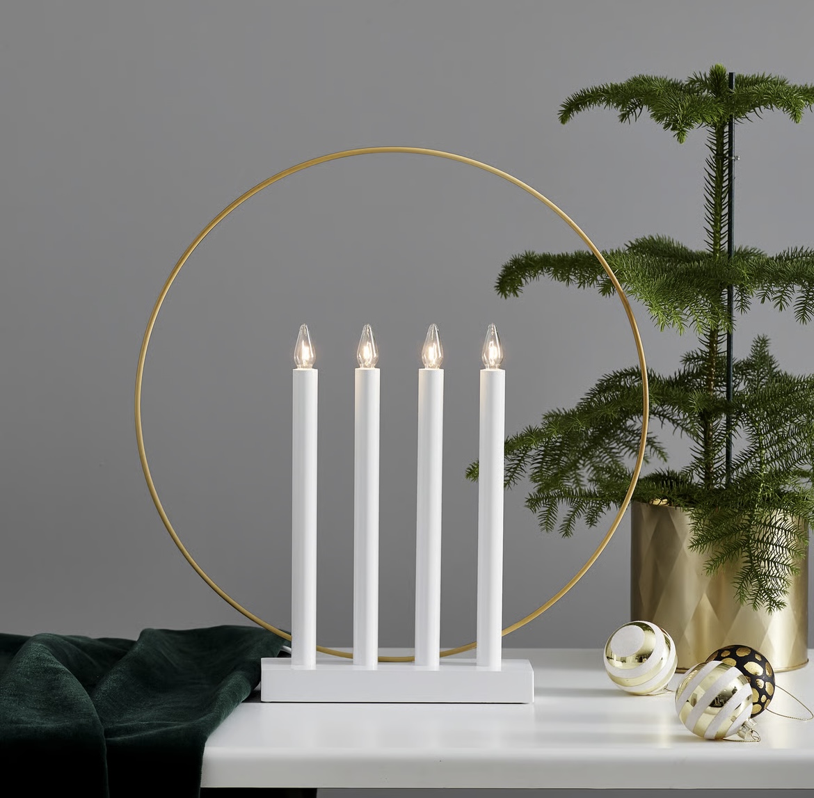 Adventsljusstake Ljusstake Glory Vit 45 cm