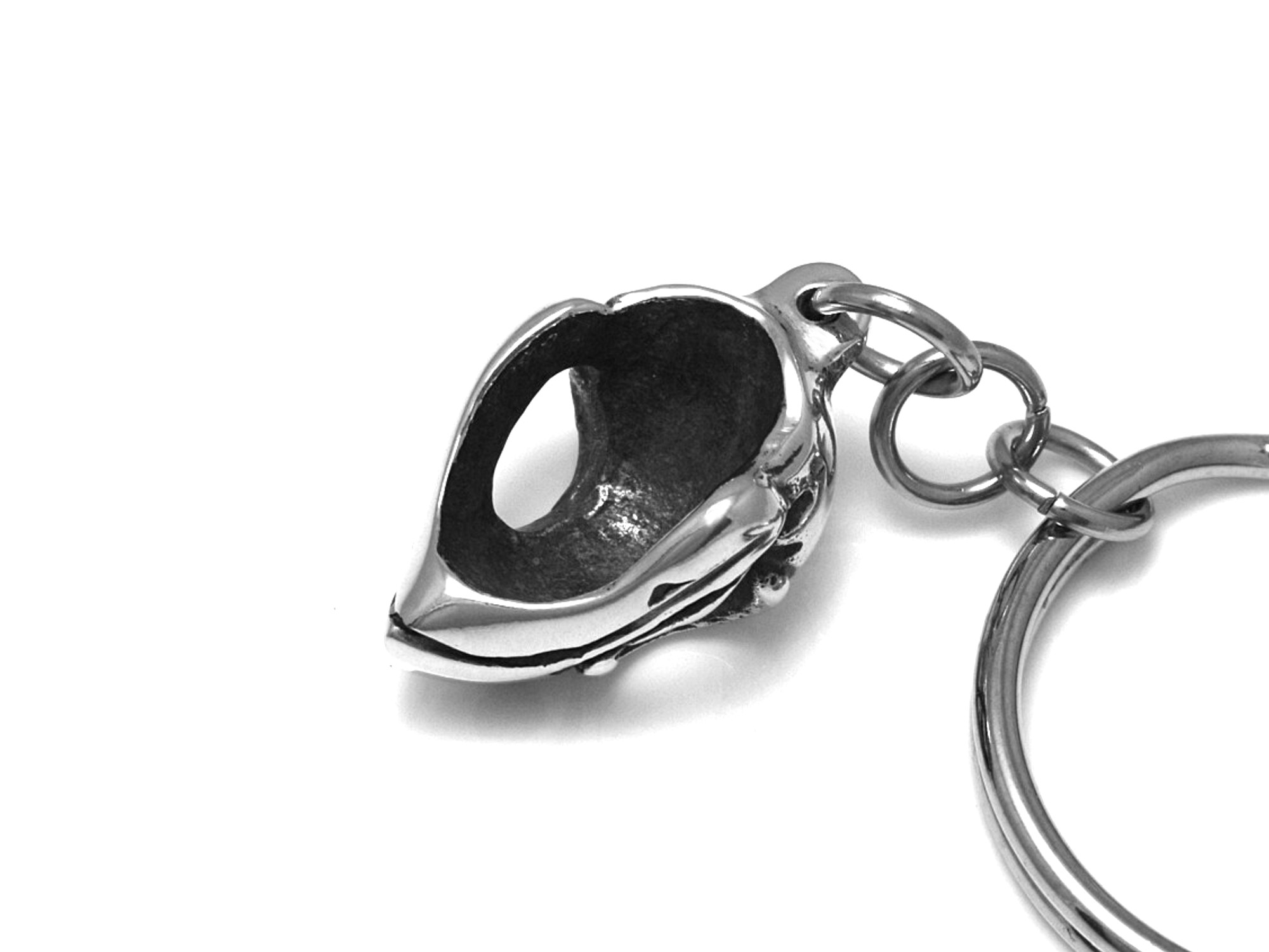Domherrskalle Nyckelring, Domherre Accessoar, Fågel Nyckelhållare i Tenn och Stål - 3