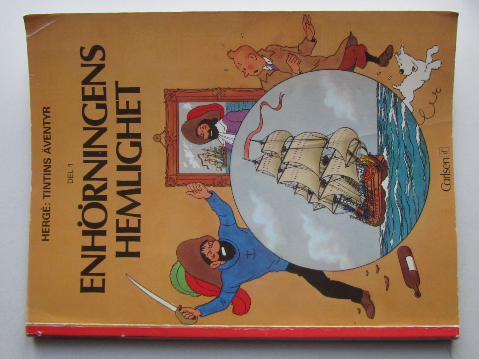 Tintin 11 Enhörningens hemlighet 1:a uppl. 1973 Vg-
