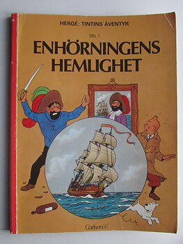 Tintin 11 Enhörningens hemlighet 1:a uppl. 1973 Vg-