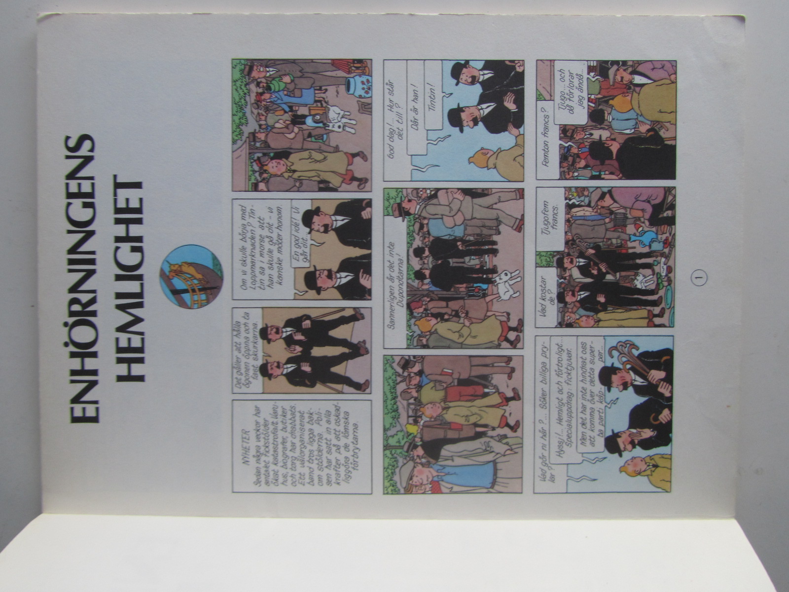 Tintin 11 Enhörningens hemlighet 1:a uppl. 1973 Vg- - 3