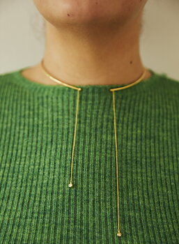 Brilliant bangle neck double gold