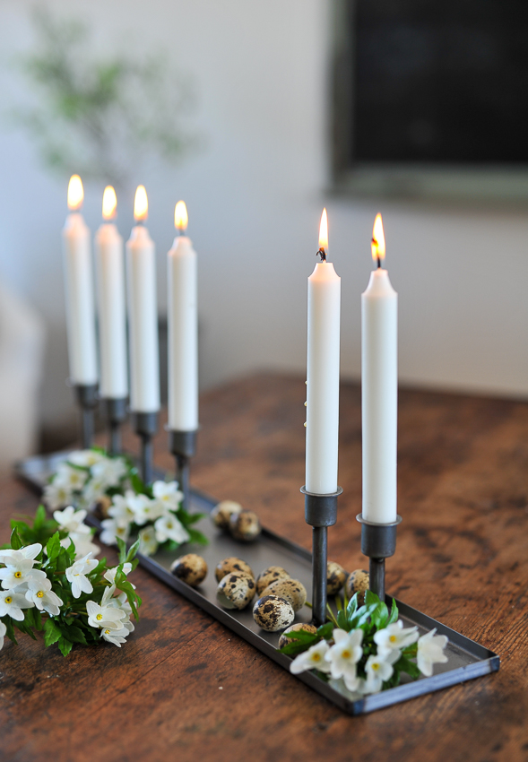CANDLESTICK - TABLE CANDLESTICK WITH 6 CANDLES - 60 CM - SILVER - 2