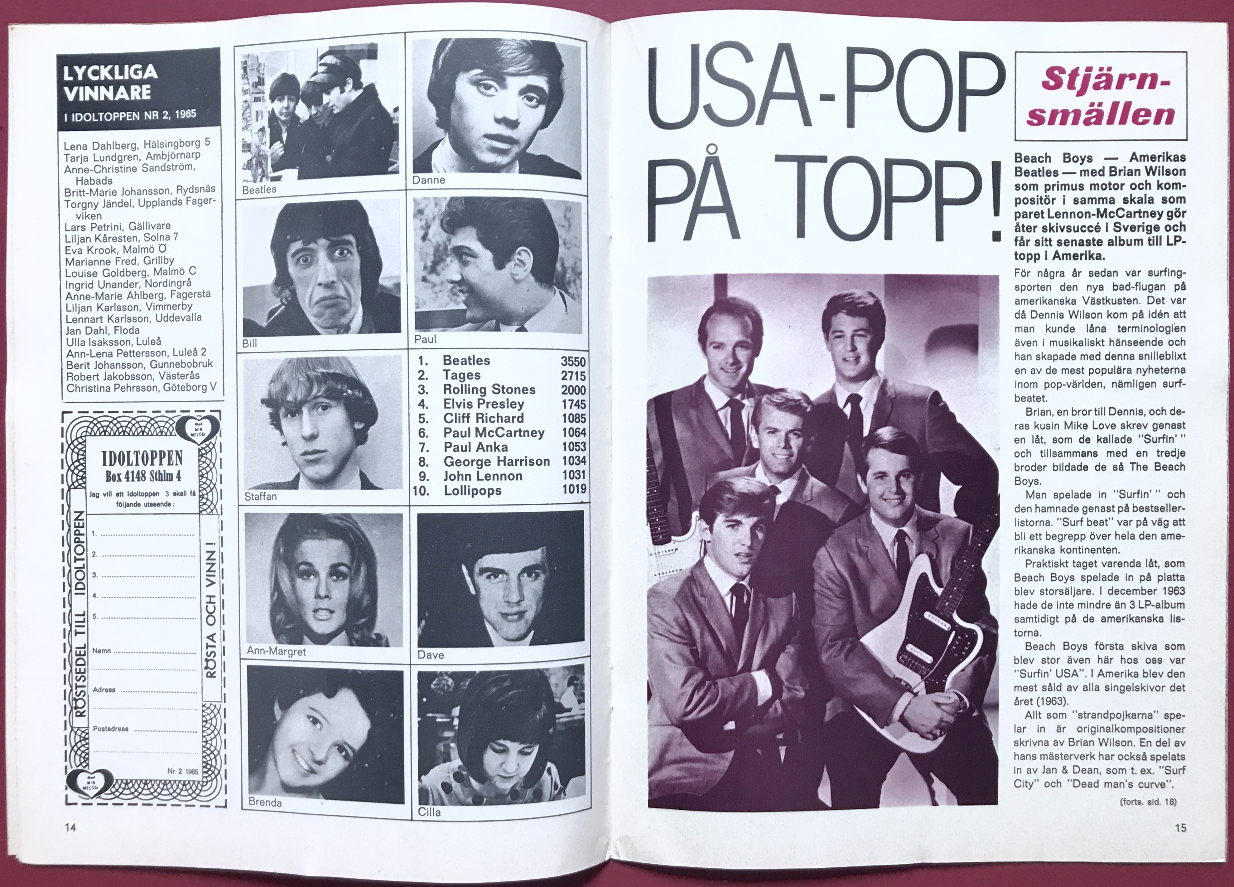 LOVE med Min Melodi - Nr 2 1965 PRETTY THINGS omslag - 4